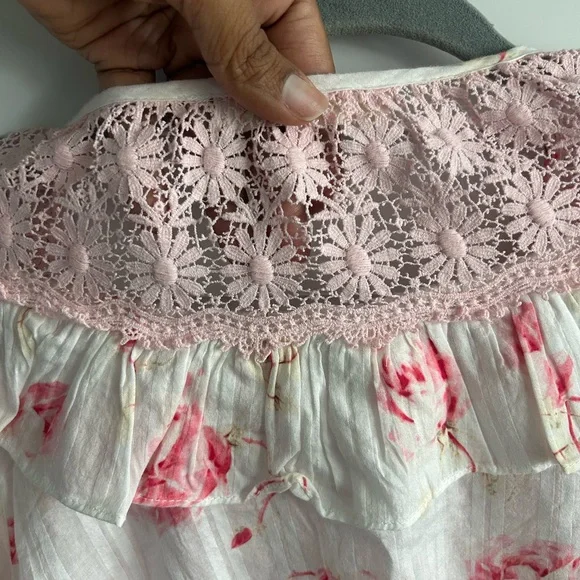 LoveShackFancy Pink Floral Crop Top - Picture 13 of 13